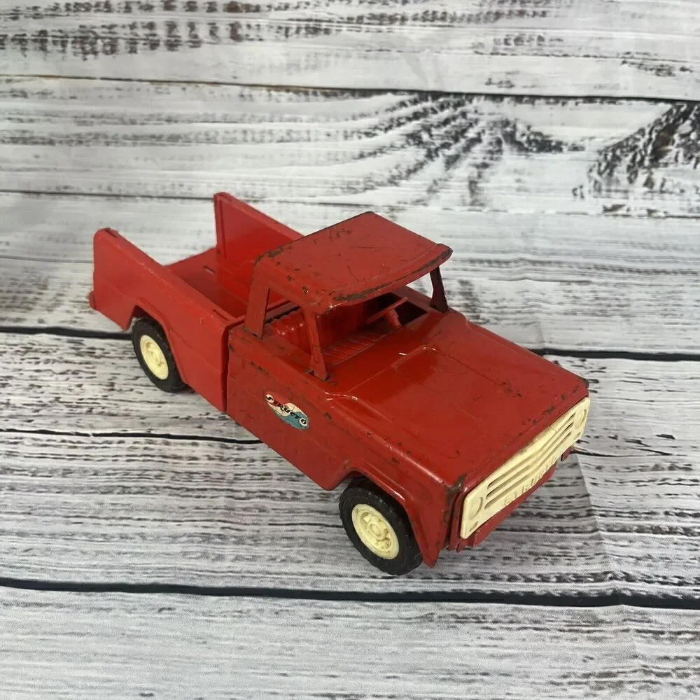 Vintage 1950'S 60’s Structo Red Pressed Steal Plastic Toy Pickup Truck